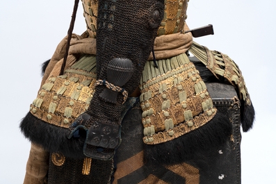 An impressive Japanese samurai armor, the helmet signed Saotome Iyenari 早乙女家成, Edo, 17/18th C.