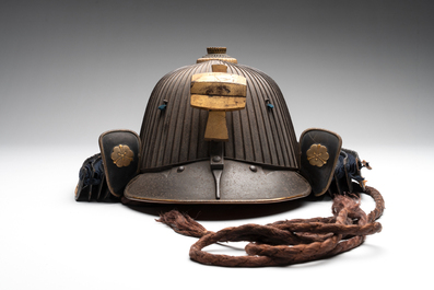 An impressive Japanese samurai armor, the helmet signed Saotome Iyenari 早乙女家成, Edo, 17/18th C.