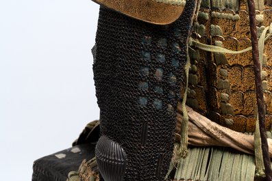 An impressive Japanese samurai armor, the helmet signed Saotome Iyenari 早乙女家成, Edo, 17/18th C.