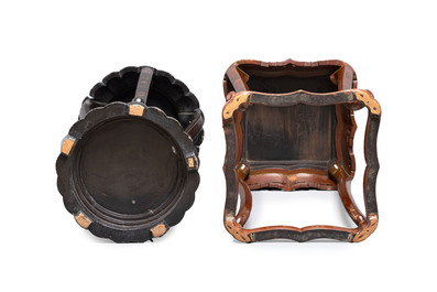Two Chinese gilt-lacquered stands, 20th C.