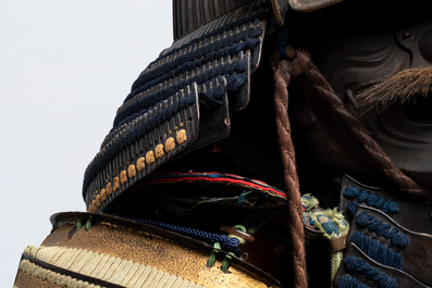 An impressive Japanese samurai armor, the helmet signed Saotome Iyenari 早乙女家成, Edo, 17/18th C.