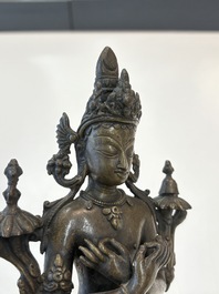 A Thai Buddha, a Sino-Tibetan bronze Bodhisattva and a Tibetan bronze and iron phurba, 18/19th C.