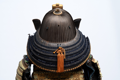 An impressive Japanese samurai armor, the helmet signed Saotome Iyenari 早乙女家成, Edo, 17/18th C.