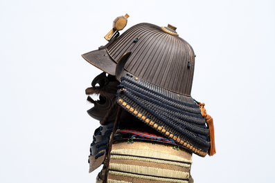 An impressive Japanese samurai armor, the helmet signed Saotome Iyenari 早乙女家成, Edo, 17/18th C.