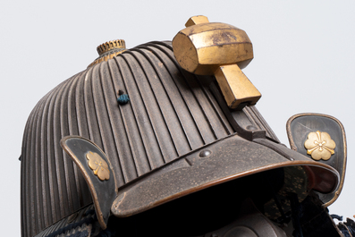An impressive Japanese samurai armor, the helmet signed Saotome Iyenari 早乙女家成, Edo, 17/18th C.