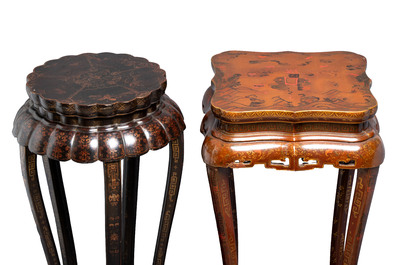 Two Chinese gilt-lacquered stands, 20th C.