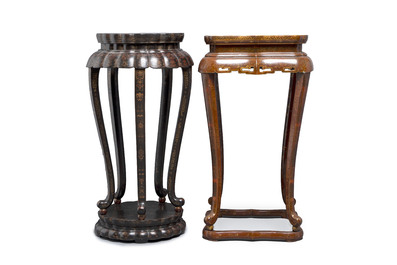 Two Chinese gilt-lacquered stands, 20th C.