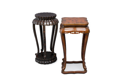 Two Chinese gilt-lacquered stands, 20th C.