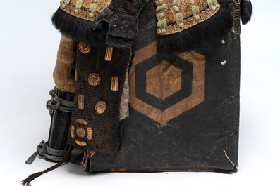 An impressive Japanese samurai armor, the helmet signed Saotome Iyenari 早乙女家成, Edo, 17/18th C.