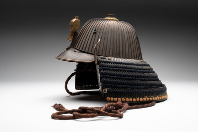 An impressive Japanese samurai armor, the helmet signed Saotome Iyenari 早乙女家成, Edo, 17/18th C.