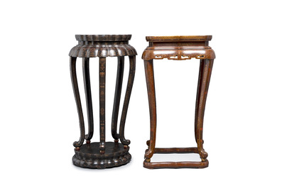 Two Chinese gilt-lacquered stands, 20th C.