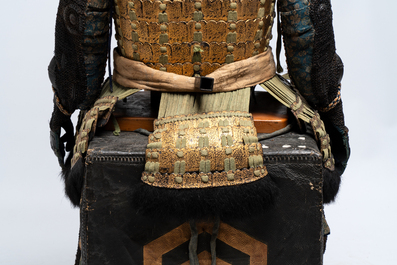 An impressive Japanese samurai armor, the helmet signed Saotome Iyenari 早乙女家成, Edo, 17/18th C.