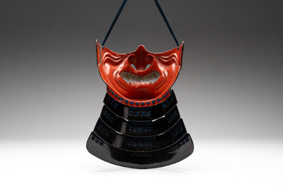 An impressive Japanese samurai armor, the helmet signed Saotome Iyenari 早乙女家成, Edo, 17/18th C.