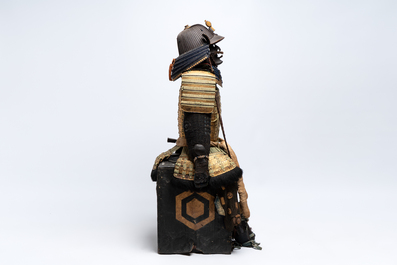 An impressive Japanese samurai armor, the helmet signed Saotome Iyenari 早乙女家成, Edo, 17/18th C.