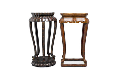 Two Chinese gilt-lacquered stands, 20th C.