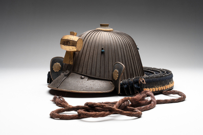 An impressive Japanese samurai armor, the helmet signed Saotome Iyenari 早乙女家成, Edo, 17/18th C.