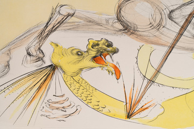 Salvador Dal&iacute; (1904-1989): 'St Georges et le Dragon',  drypoint etching with pochoir on Arches paper, signed in pencil and numbered 112/150