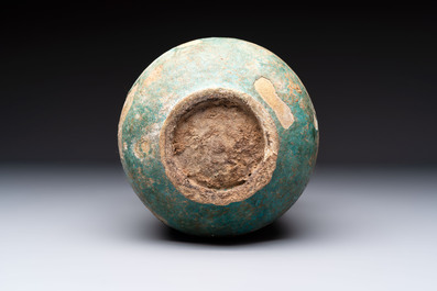 A Parthian turquoise-glazed pottery amphora, Iran, 2nd/3rd C.