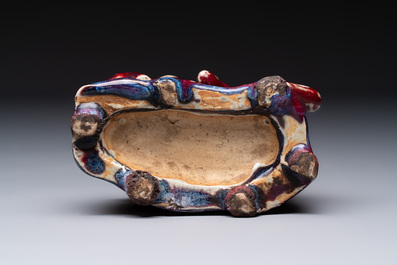 A Chinese flamb&eacute;-glazed deer, 18/19th C.