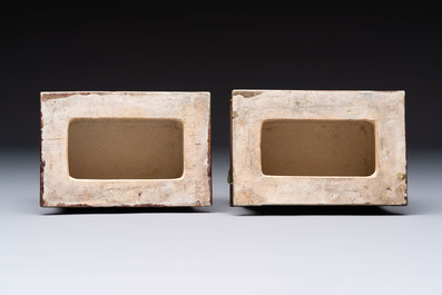 Two Chinese sancai-glazed figures, 19th C.