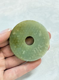Three Chinese celadon jade carvings, 19/20th C.