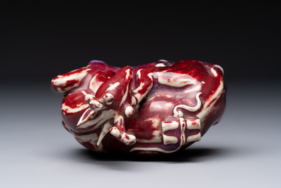 A Chinese flamb&eacute;-glazed deer, 18/19th C.