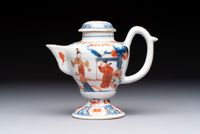 An extraordinary Chinese Imari-style oil lamp and cover, Kangxi/Yongzheng