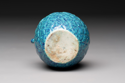 A Chinese fruit-shaped robin's egg-glazed water dropper, 19th C.