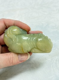 Three Chinese celadon jade carvings, 19/20th C.