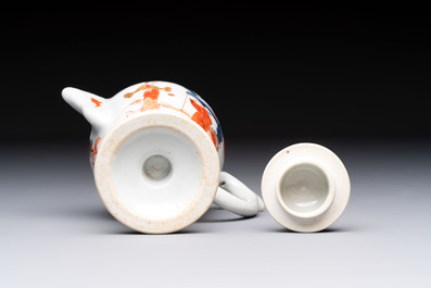 An extraordinary Chinese Imari-style oil lamp and cover, Kangxi/Yongzheng