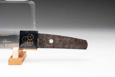 A rare Japanese wakizashi 脇差 sword and koshirae, signed Shoji Jiro Taro Naokatsu 莊司 次郎 太郎 直勝, Meiji, dated 1853