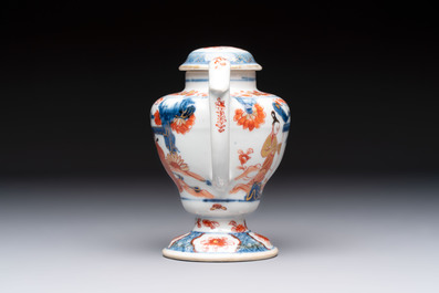 An extraordinary Chinese Imari-style oil lamp and cover, Kangxi/Yongzheng