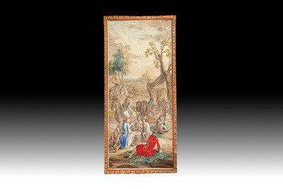 A pair of Brussels historical 'The Art of War' tapestries after Lambert De Hondt II, Judocus de Vos workshop, early 18th C.