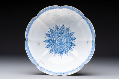 Four Chinese famille rose eggshell bowls with 'immortals' and 'landscape' design, Republic