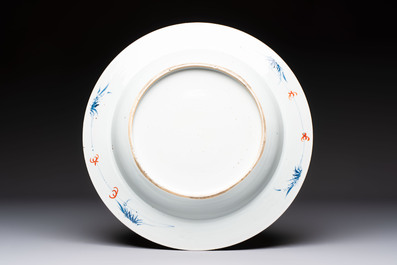 A Chinese doucai dish with floral design, Kangxi