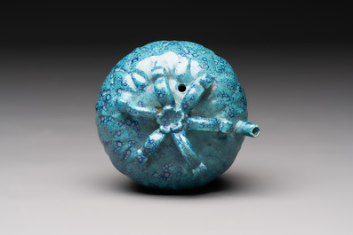 A Chinese fruit-shaped robin's egg-glazed water dropper, 19th C.