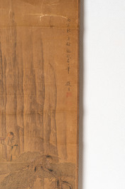 In the manner of Qian Gong 錢貢 (16/17th C.): 'Gathering of sages', ink and colour on silk, 19th C.