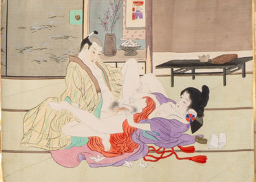 Murasaki Shuku 村崎宿久: 'Shunga - Mirror of the Four Seasons', Edo, 19th C.
