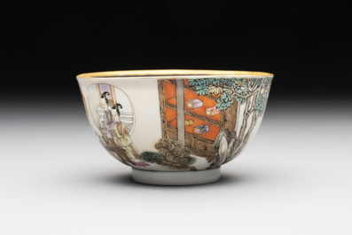 A fine Chinese famille rose 'San Niang Jiao Zi 三娘教子' cup, Yongzheng