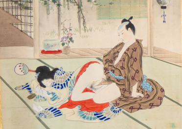 Murasaki Shuku 村崎宿久: 'Shunga - Mirror of the Four Seasons', Edo, 19th C.