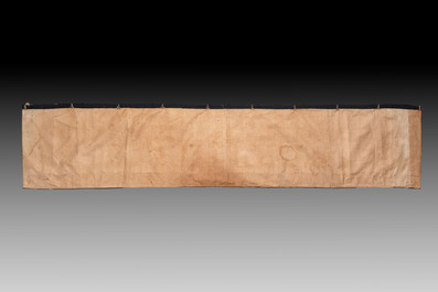 Four Chinese embroidered silk and felt altar panels, 19th C