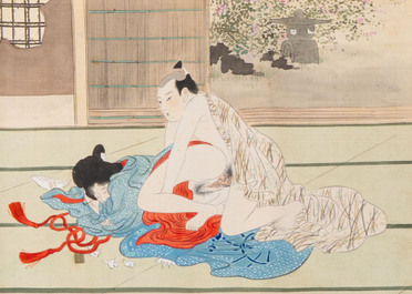 Murasaki Shuku 村崎宿久: 'Shunga - Mirror of the Four Seasons', Edo, 19th C.