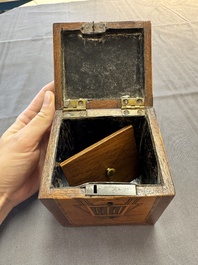 A group of six wooden tea caddies with inlaid decoration, The Netherlands, 18th C.