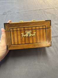 A group of six wooden tea caddies with inlaid decoration, The Netherlands, 18th C.