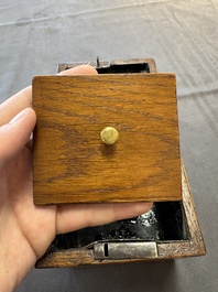 A group of six wooden tea caddies with inlaid decoration, The Netherlands, 18th C.