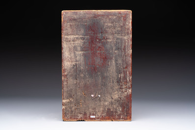 11 Chinese gilt-lacquered carved wooden panels with narrative design, 19th C.