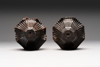 A pair of Chinese soapstone pagodas, 19/20th C.