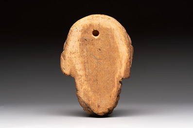 A carved limewood bearded male head, Germany, 18th C.