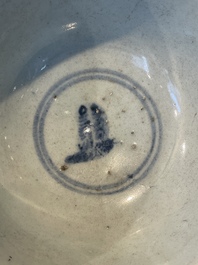 A collection of ten Chinese blue and white bowls, Ming