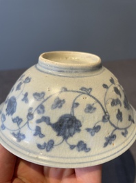 A collection of ten Chinese blue and white bowls, Ming